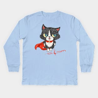 Superhero Kitten Kids Long Sleeve T-Shirt